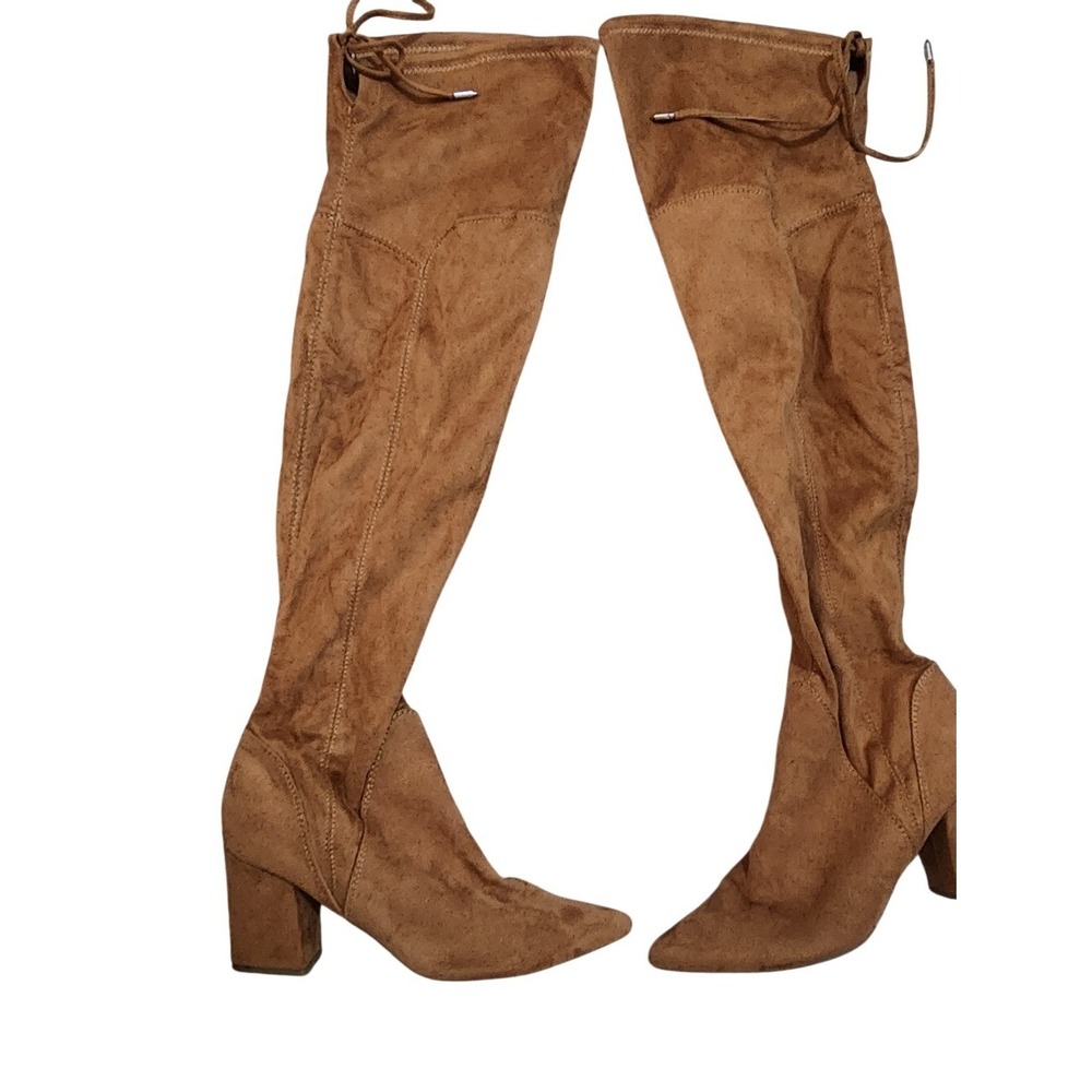 Marc Fisher Tan Suede Point Toe Over The Knee Boots Camel Women 7.5M